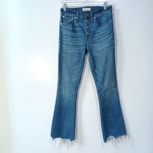 Madewell Cali Demi-Boot Jeans Chewed-Hem Edition Size 27